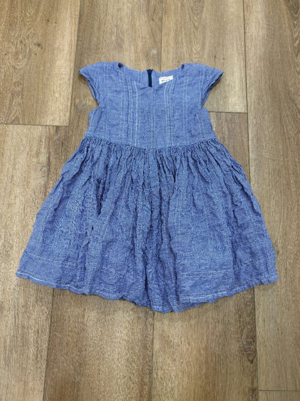 🌟 MORLEY 🌟 GIRLS GINGHAM TENCEL BLEND FIT & FLARE SUN DRESS BLUE SZ 3